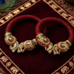 Meenakari Maroon Heritage Kada