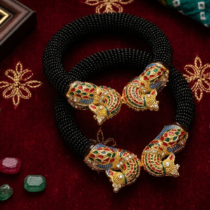 Meenakari Black Royal Kada