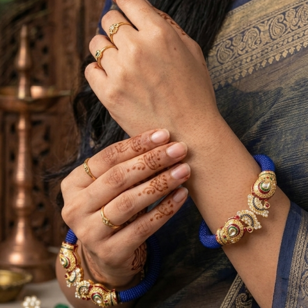 Auraqo Meenakari Blue Maharaja Kada Auraqo Meenakari Blue Maharaja Kada