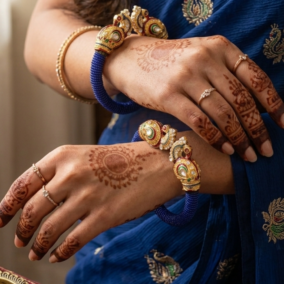 Auraqo Meenakari Blue Maharaja Kada Auraqo Meenakari Blue Maharaja Kada